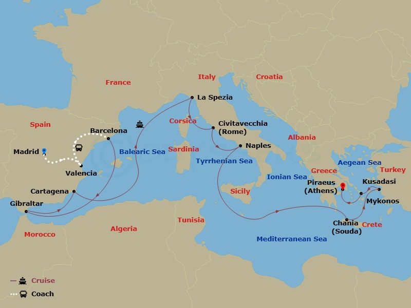 Itinerary map