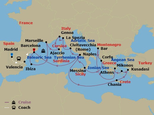 Itinerary map