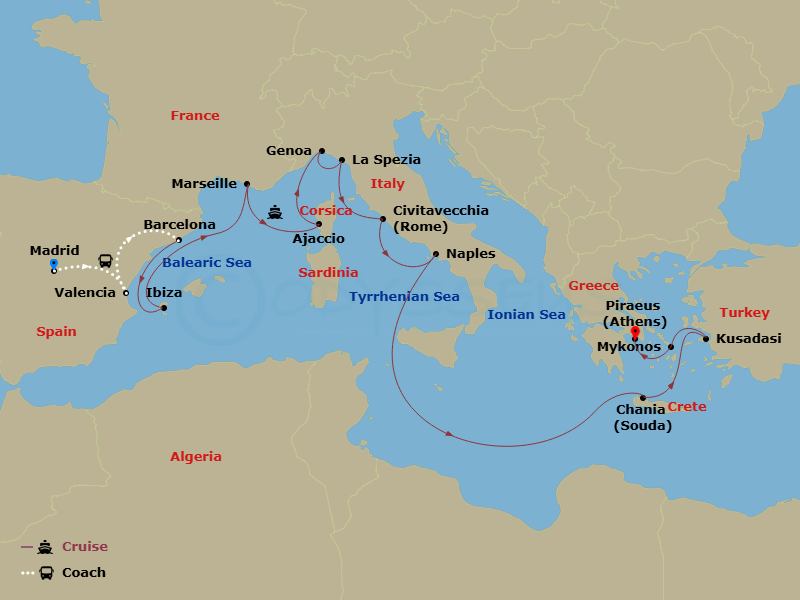 Itinerary map