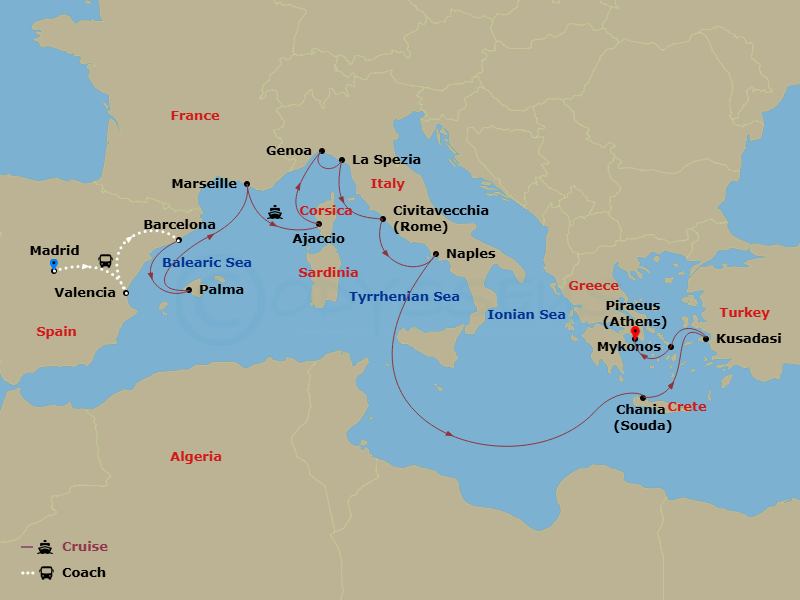 Itinerary map