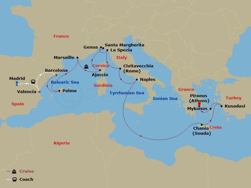 Itinerary map