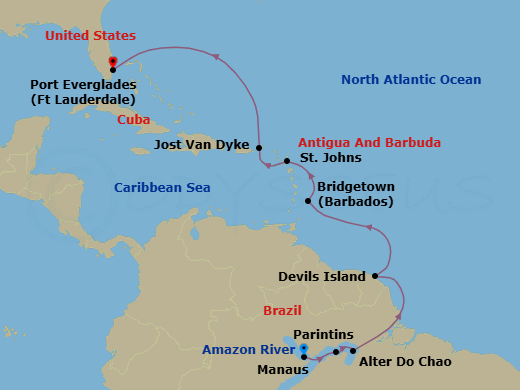 Itinerary map