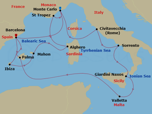 Itinerary map