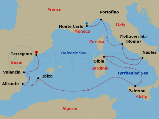 Itinerary map