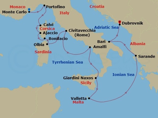 Itinerary map