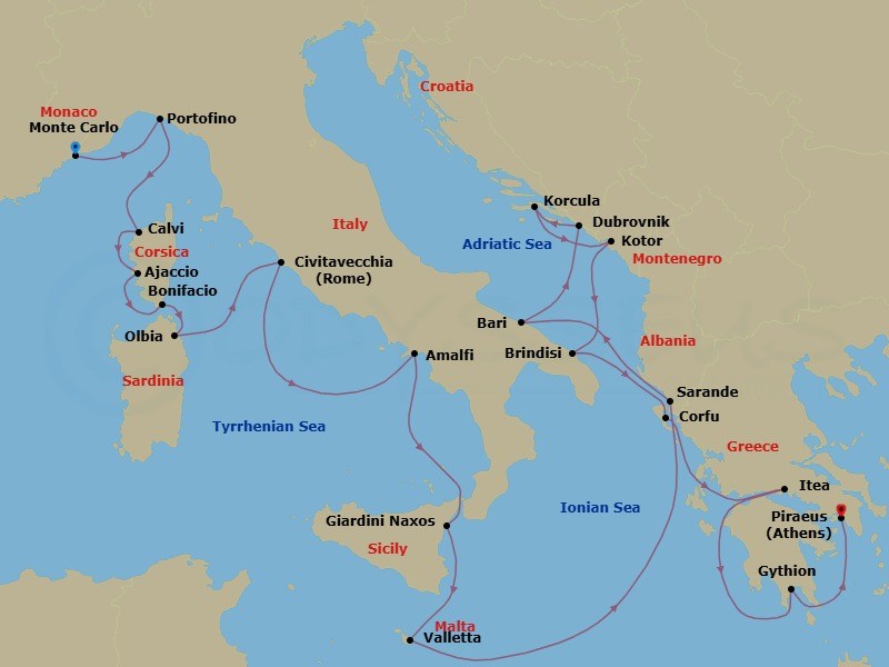Itinerary map