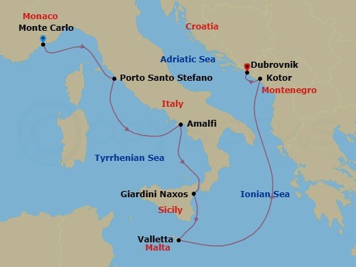 Itinerary map
