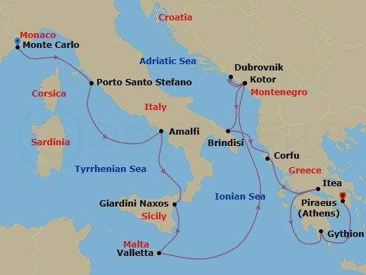 Itinerary map