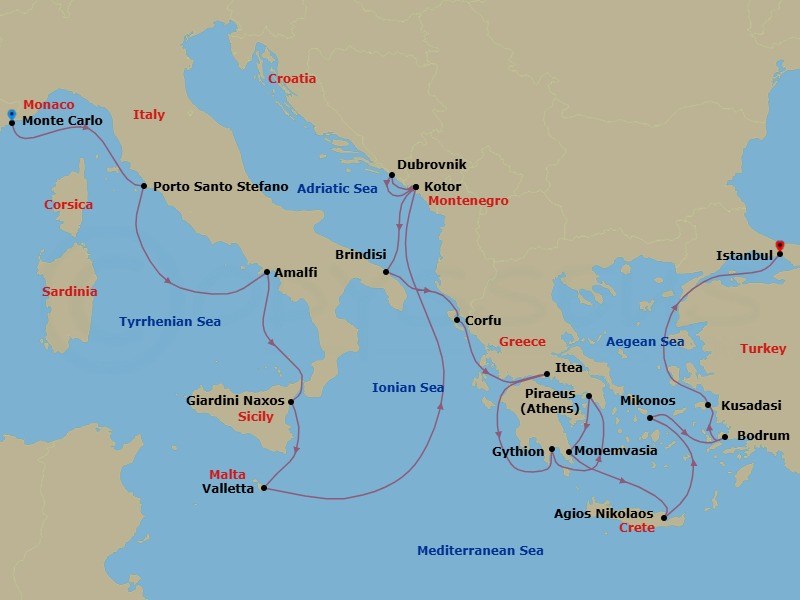 Itinerary map