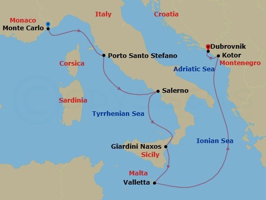 Itinerary map
