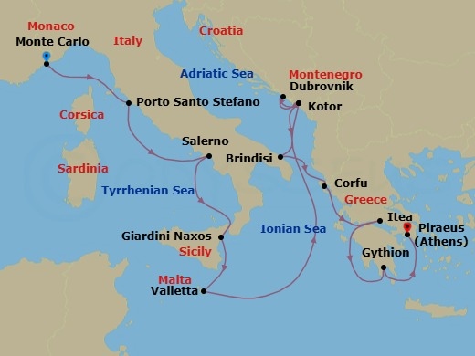 Itinerary map