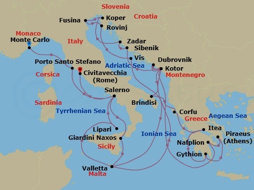 Itinerary map