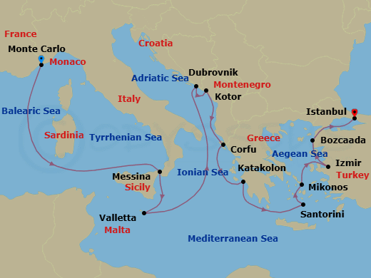 Itinerary map