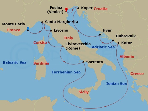 Itinerary map