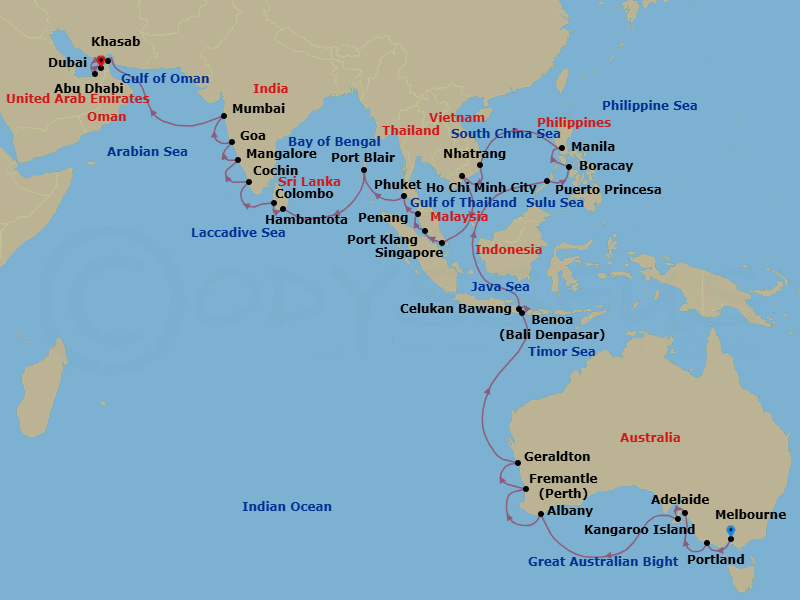 Itinerary map