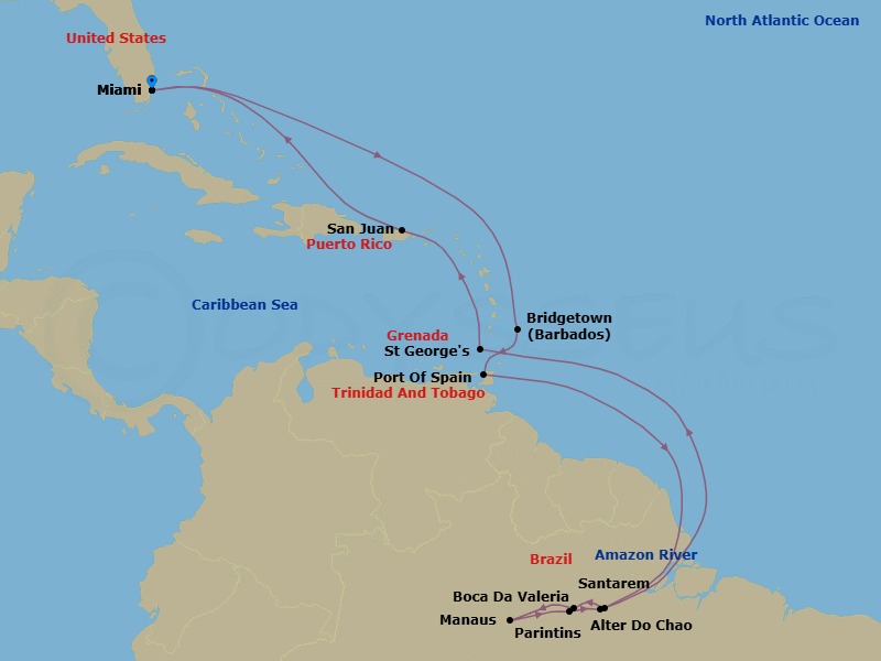Itinerary map