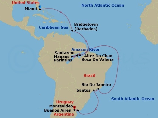 Itinerary map