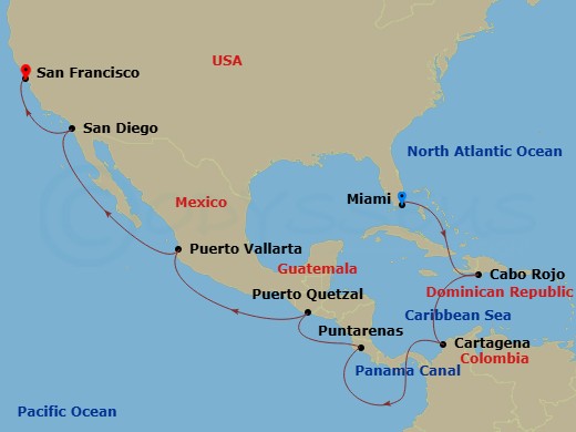 Itinerary map