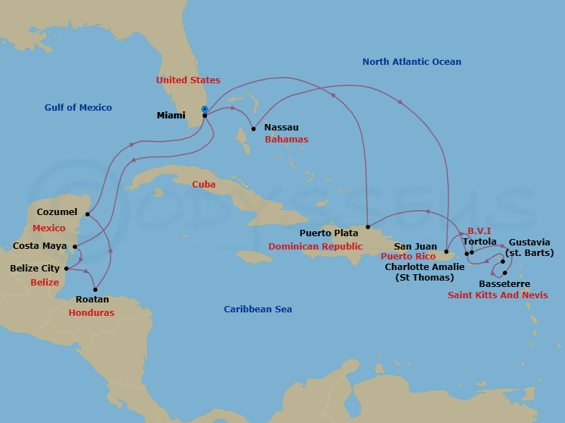 Itinerary map