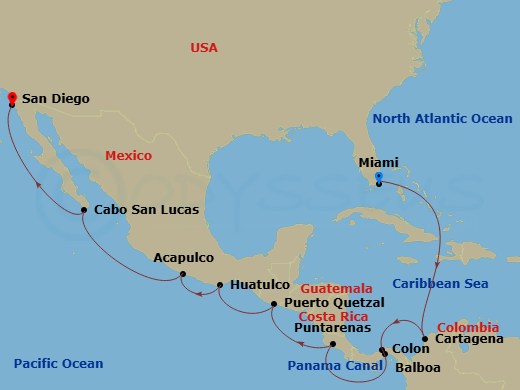 Itinerary map