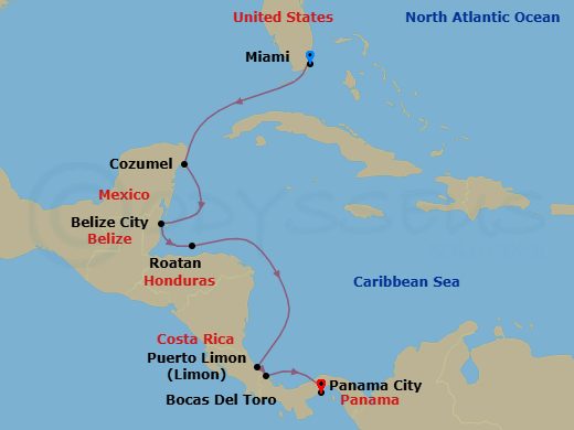 Itinerary map