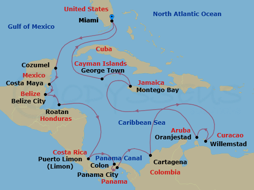 Itinerary map