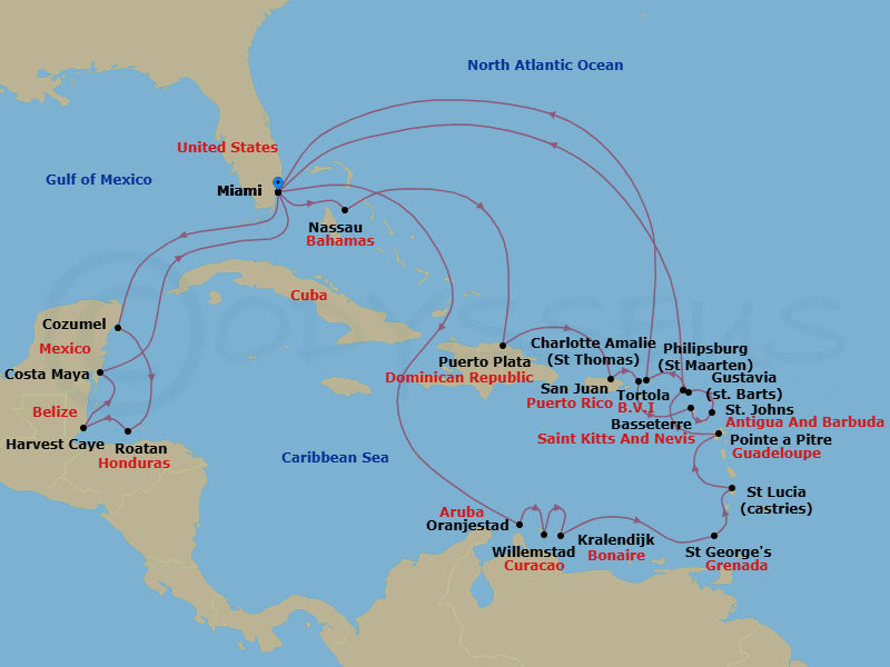 Itinerary map
