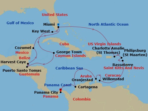 Itinerary map