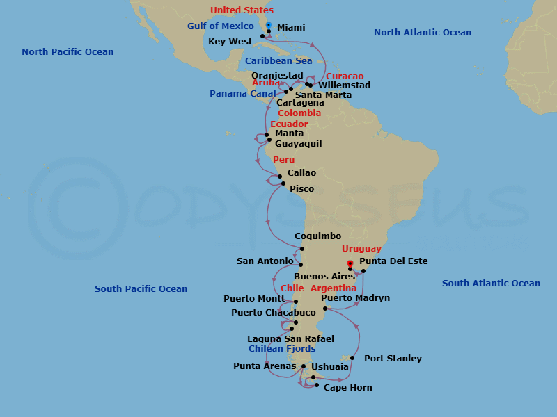Itinerary map