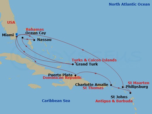 Itinerary map