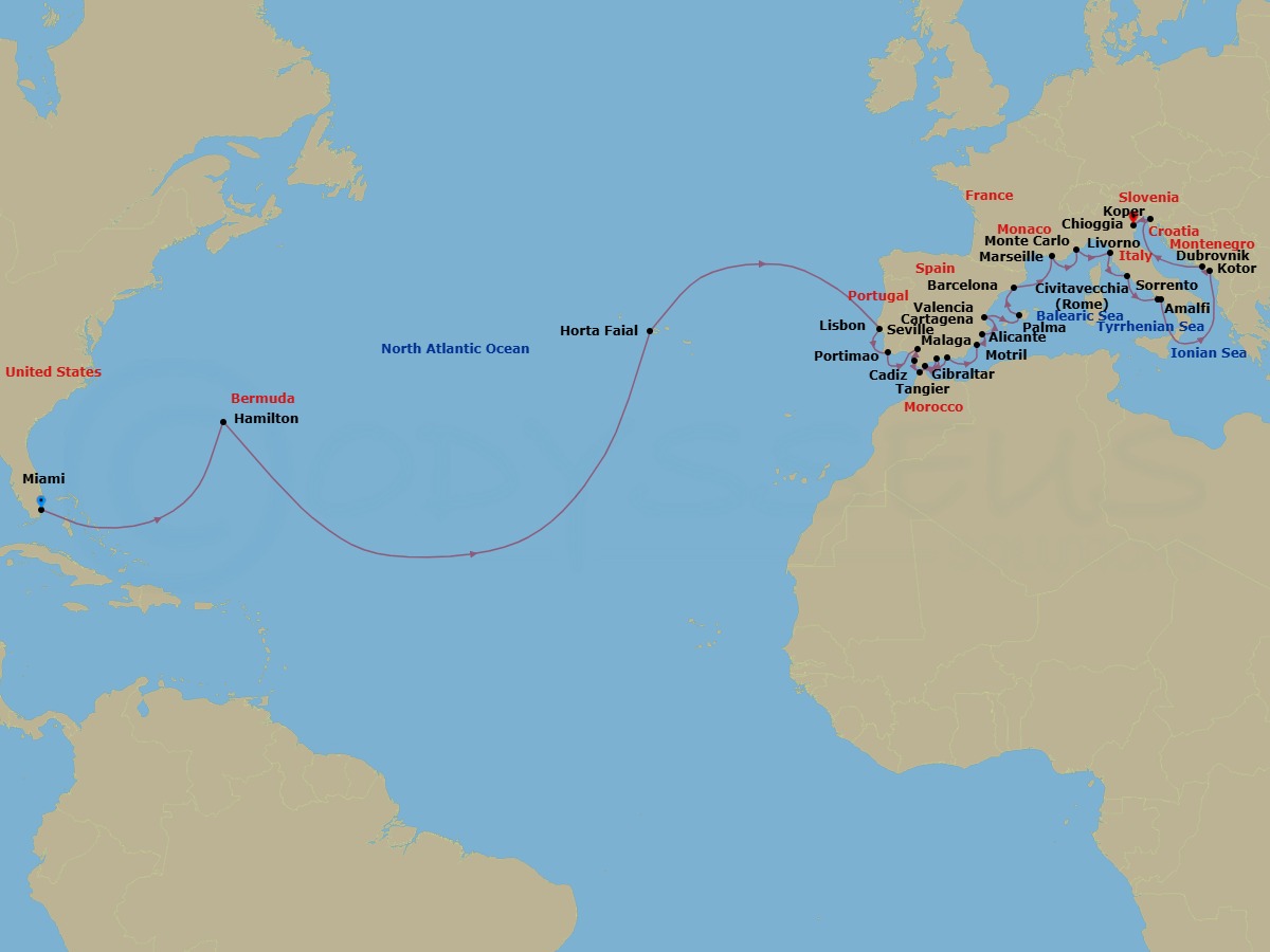 Itinerary map