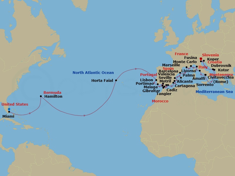 Itinerary map