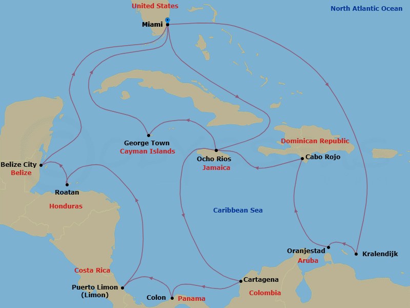 Itinerary map
