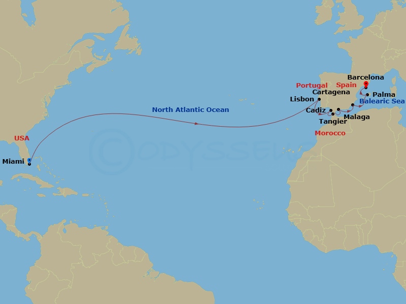 Itinerary map