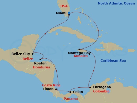Itinerary map