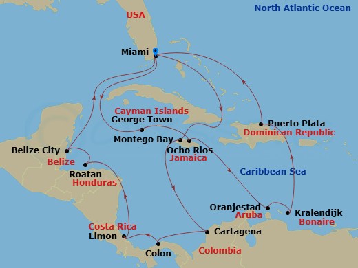 Itinerary map