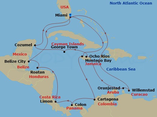 Itinerary map