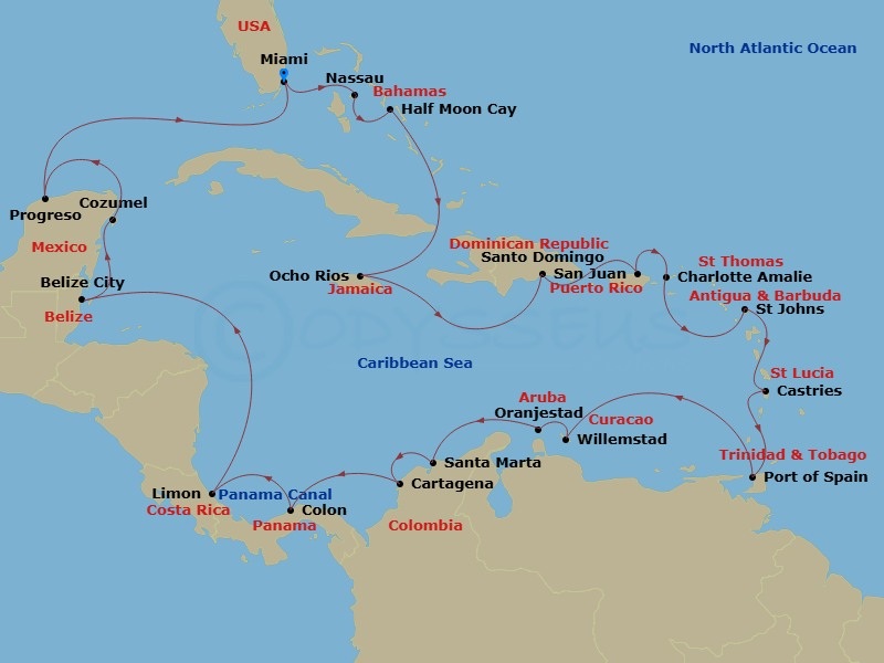 Itinerary map
