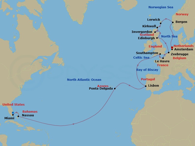 Itinerary map