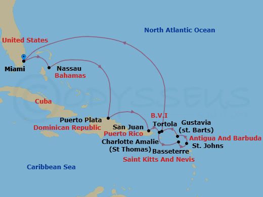 Itinerary map