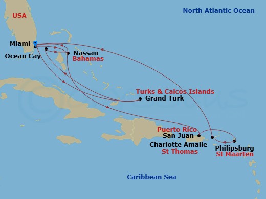 Itinerary map