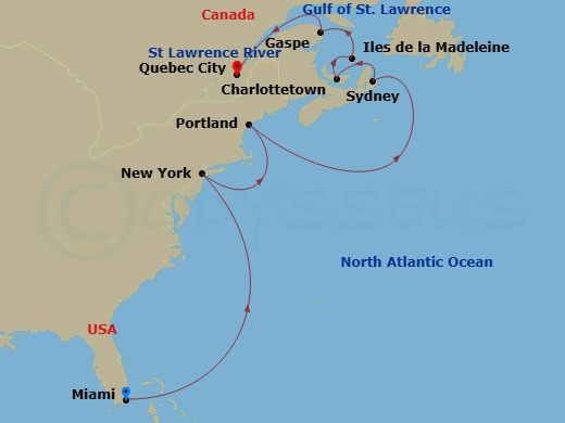 Itinerary map