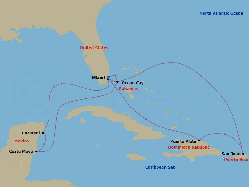 Itinerary map