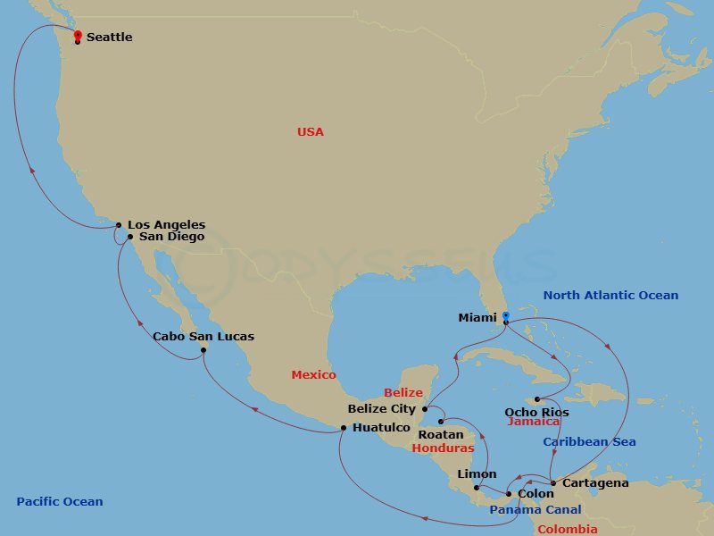 Itinerary map