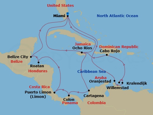 Itinerary map