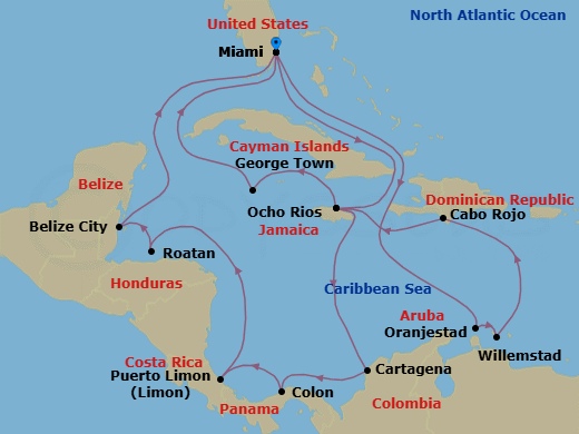 Itinerary map