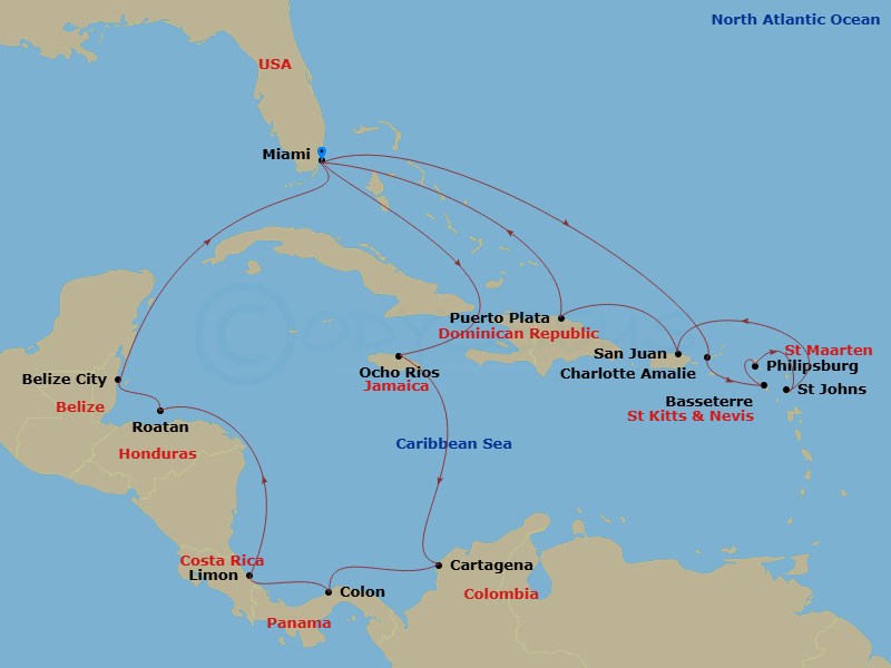 Itinerary map