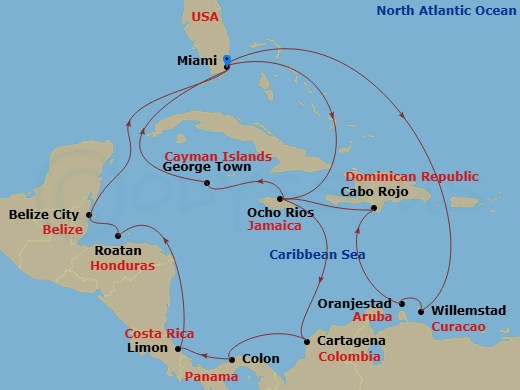 Itinerary map