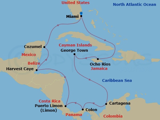 Itinerary map