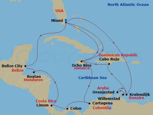 Itinerary map